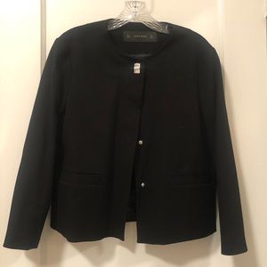 Zara black collarless suiting jacket